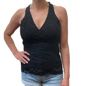 Sandra Women's Lace Sleeveless Racerback Tank Top Small